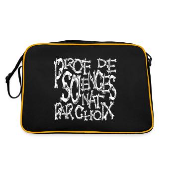 Prof de sciences nat par choix horreur ossements - Sac Retro - noir/or - Dos