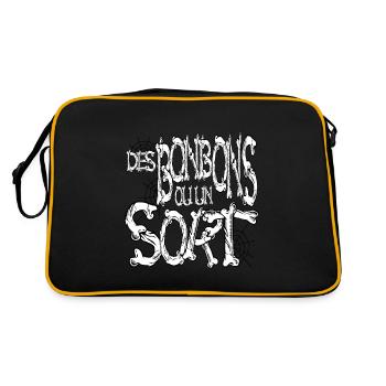 Des bonbons ou un sort thème horreur osseux - Sac Retro - noir/or - Dos