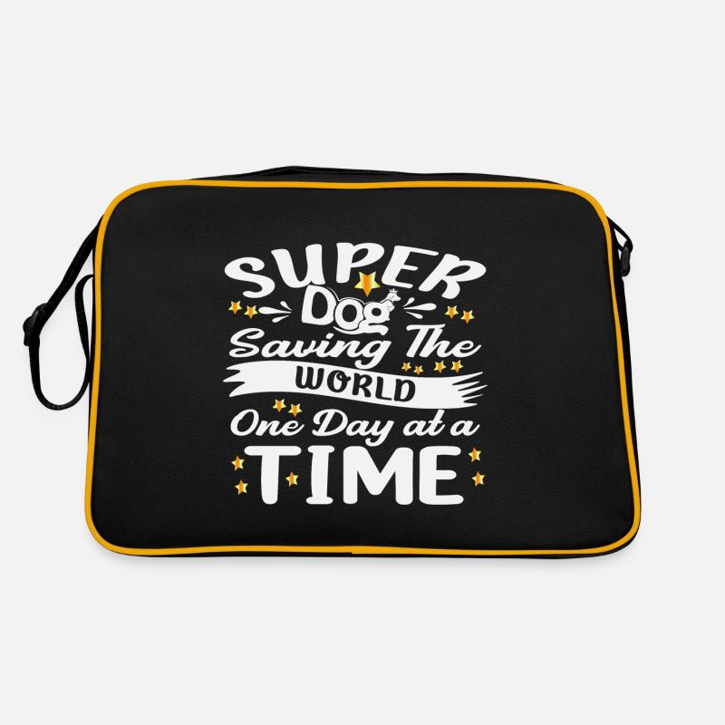 On day at a time, Super dog saving the world Retro Bag