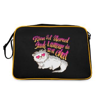 Rien est éternel sauf l'amour de son chat miaou - Sac Retro - noir/or - Dos