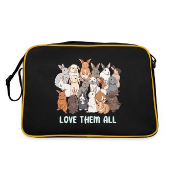 Cute rabbit family design for bunny owners - Retro Bag - black/gold - Back