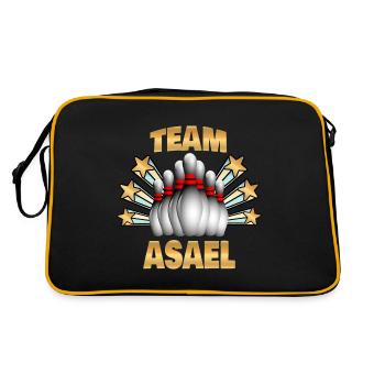 Bowling Asael - Retro Tasche - Schwarz/Gold - Hinten