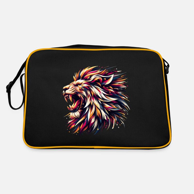 Löwe brüllt geometrisch Geschenk Retro Tasche