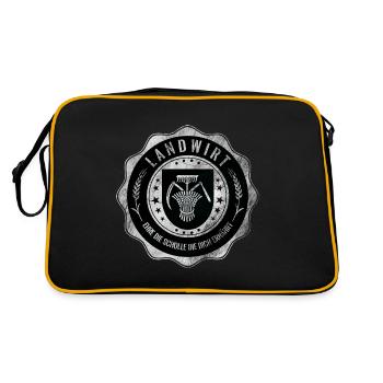Landwirt, Zunft, Wappen - Retro Tasche - Schwarz/Gold - Hinten