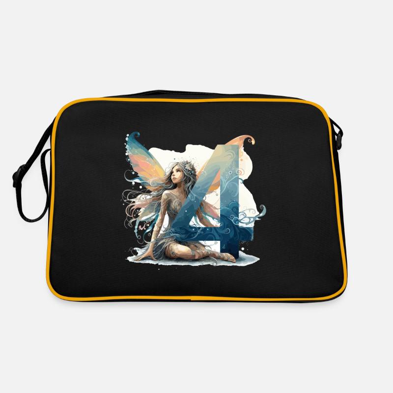 4 Jahre Fee Elfe Geburtstag Geschenk - Retro Tasche - Schwarz/Gold