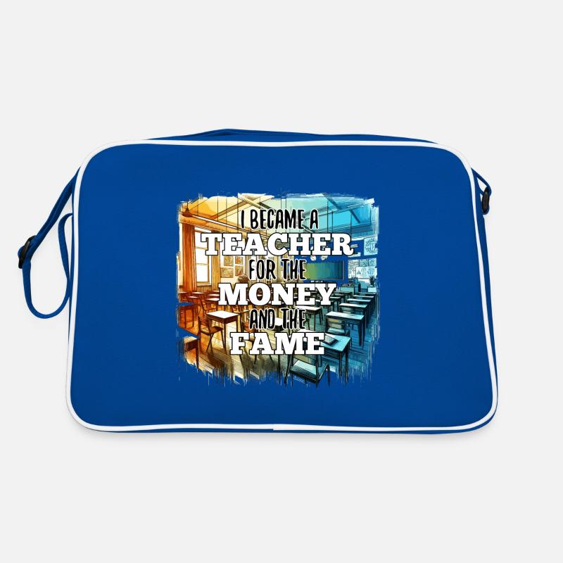 Lehrer Lehrerin Geld und Ruhm Geschenk Retro Tasche