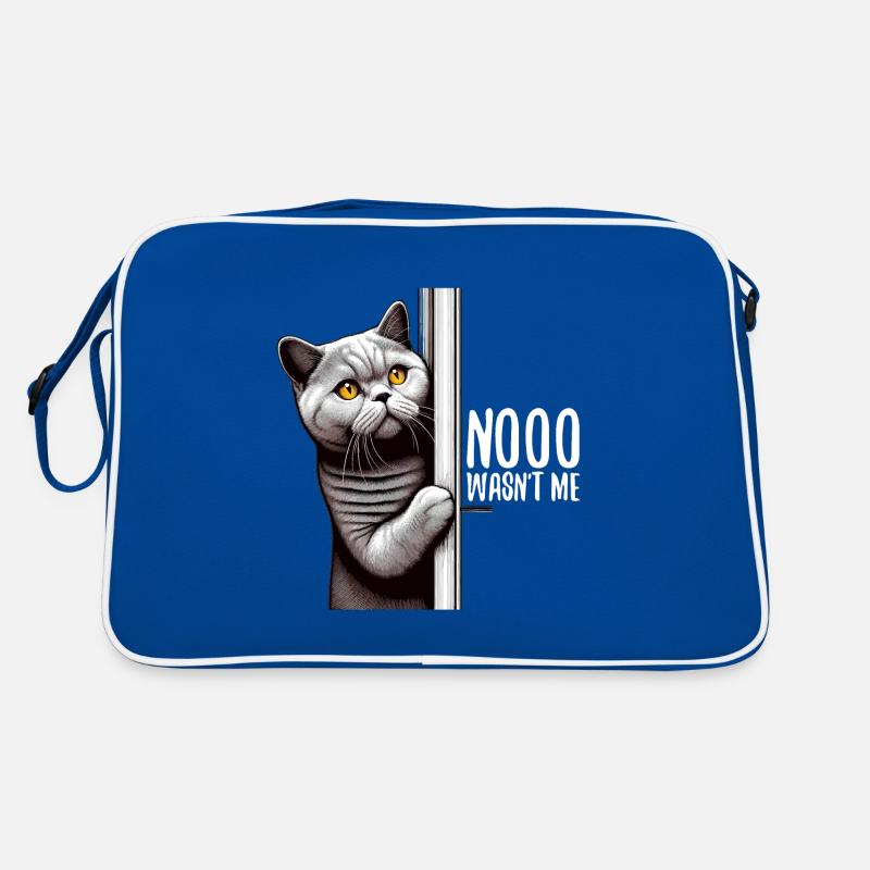 No I Wasn't BKH Blue Cat Gift Retro Bag