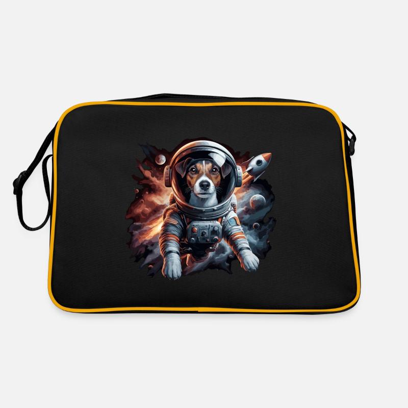 Astronaut Jack Russell Terrier Rakete Geschenk Retro Tasche