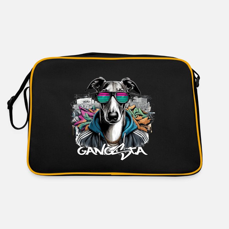 Windhund Gangsta Hund Graffiti Geschenk Retro Tasche
