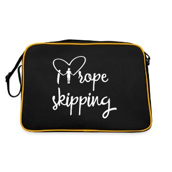 Ich liebe Seilspringen Design für Seilspringer - Retro Tasche - Schwarz/Gold - Hinten