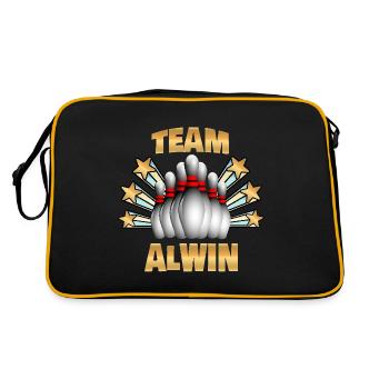 Alwin as bowling - Retro Bag - black/gold - Back