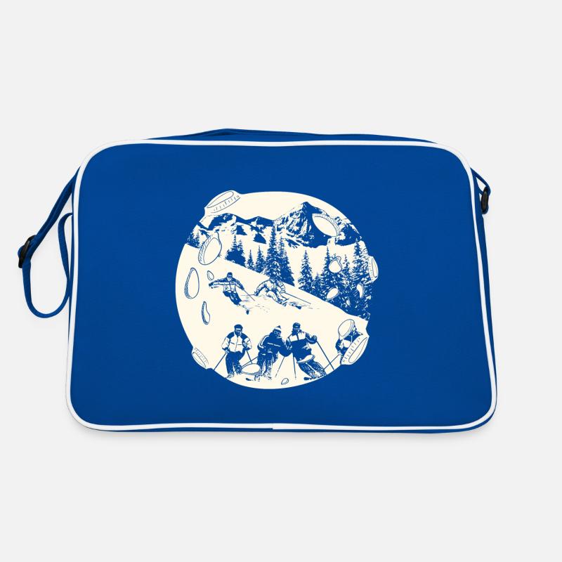 Ski Skifahren Skifahrer Retro Tasche