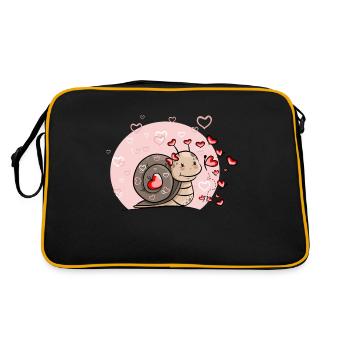 Escargot avec des cœurs - Sac Retro - noir/or - Dos