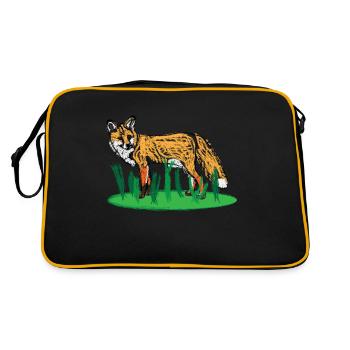 Renard rouge / Red Fox Design I - Sac Retro - noir/or - Dos