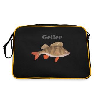 Geiler Persch disant idée cadeau pêcheur pêcheur - Sac Retro - noir/or - Dos