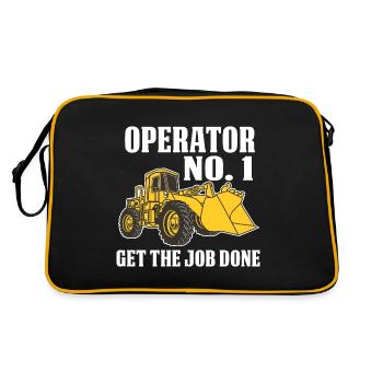 Excavator wheel loader construction site birthday christmas - Retro Bag - black/gold - Back