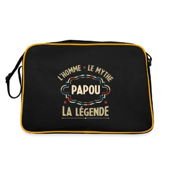 Papou l'homme le mythe la légende - Sac Retro - noir/or - Dos