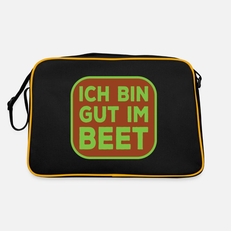 Ich bin gut im Beet lustiger Gärtner Spruch Retro Tasche