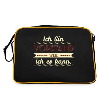 vorstand weil ich es kann - Retro Tasche - Schwarz/Gold - Hinten