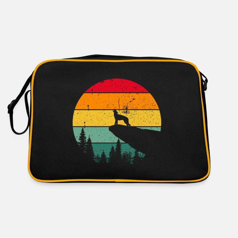 Vintage Retro Wolf Comic Illustration Dog Love Retro Bag