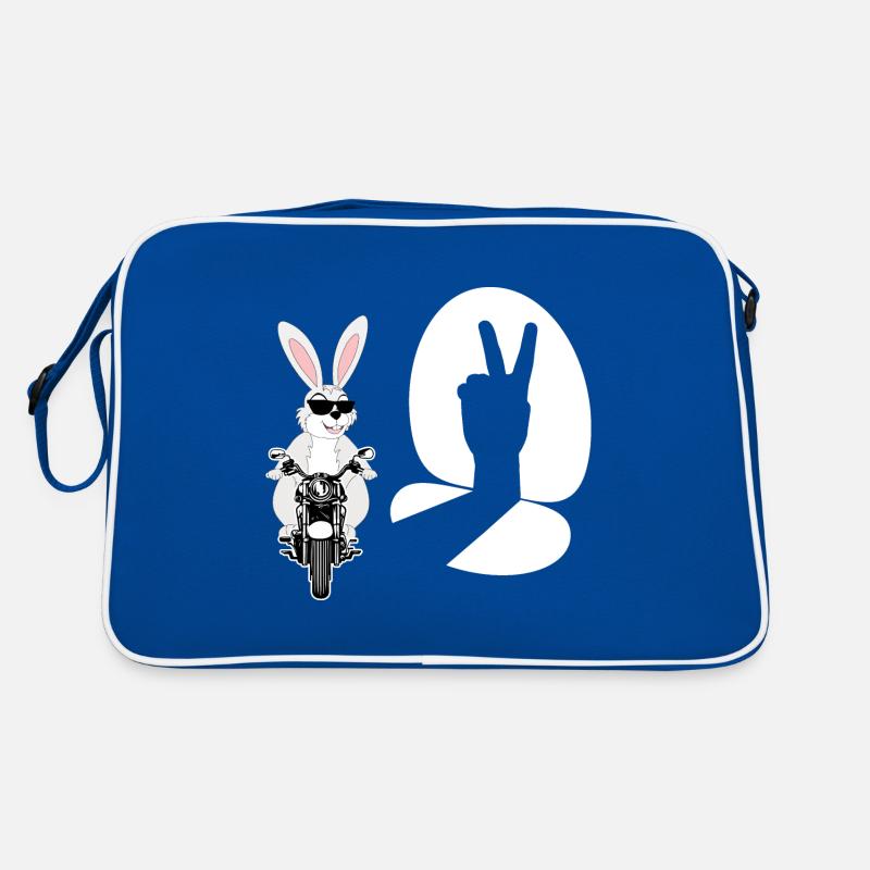 Biker Rabbit Humor Funny Motorcycle Bike Comic Retro Bag