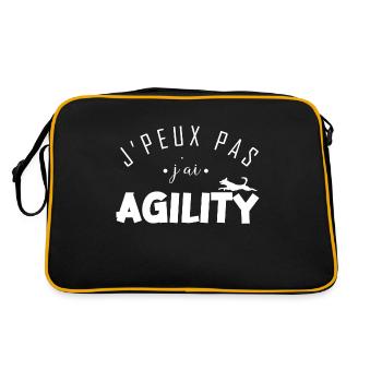 j peux pas j ai agility - idée cadeau sport canin - Sac Retro - noir/or - Dos