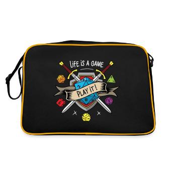 Das Leben ist ein Spiel, spielen Sie es - Retro Tasche - Schwarz/Gold - Hinten