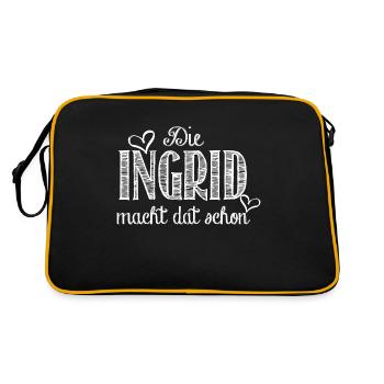 ingrid - Retro Tasche - Schwarz/Gold - Hinten