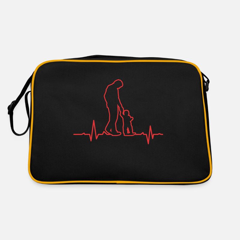 Fréquence ECG du rythme cardiaque père et fils Sac Retro