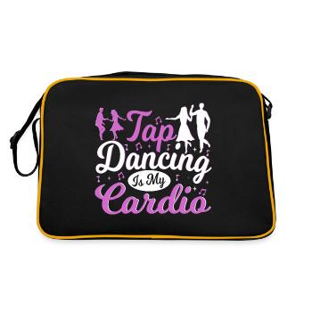 Tap Dancing Is My Cardio Funny Tap Dancer - Retro Tasche - Schwarz/Gold - Hinten