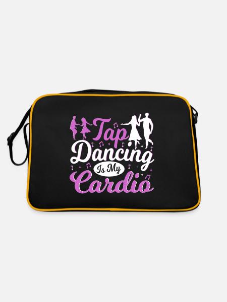Tap Dancing Is My Cardio Funny Tap Dancer - Retro Tasche - Schwarz/Gold - Hinten