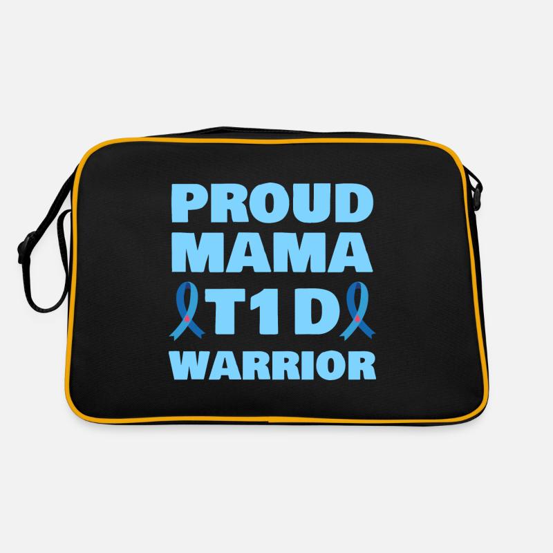 Proud Mama T1D Warrior Diabetes Type 1 Awareness Retro Bag
