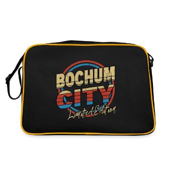 Bochum Deutschland Stadt Schrift 80er Stil - Retro Tasche - Schwarz/Gold - Hinten