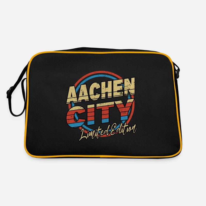 Aachen Germany City Font 80s Style Retro Bag