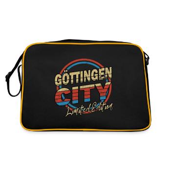 Göttingen Deutschland Stadt Schrift 80er Stil - Retro Tasche - Schwarz/Gold - Hinten