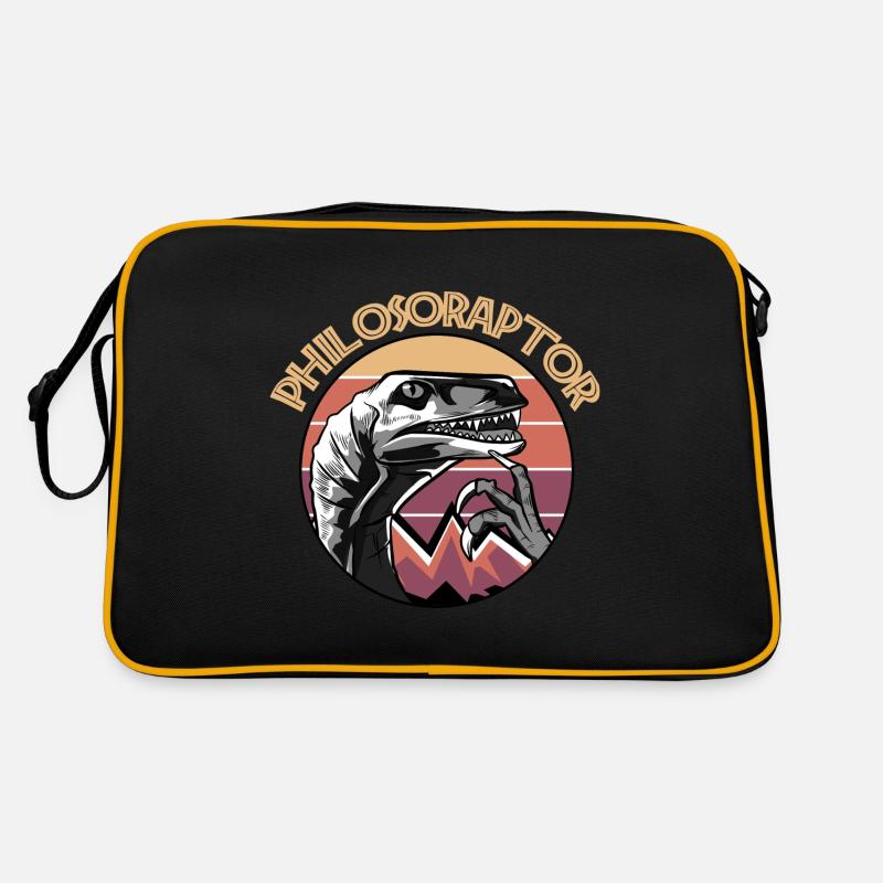 Philosoraptor - Retro Tasche - Schwarz/Gold
