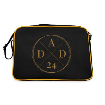 Dad 24 Baby Ankündigung Vater Nachwuchs Papa 2024 - Retro Tasche - Schwarz/Gold - Hinten