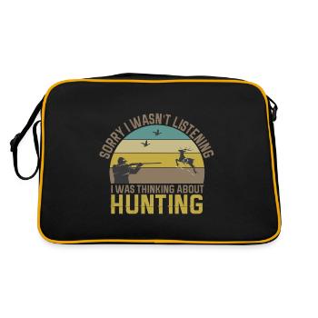 Jagen Jagdspruch & Jäger Geschenkidee - Retro Tasche - Schwarz/Gold - Hinten