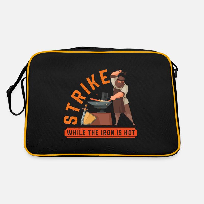 Lustiger Schmied Spruch & Schmieden Retro Tasche