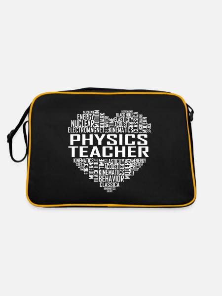 Physics Teacher Heart - Retro Bag - black/gold - Back