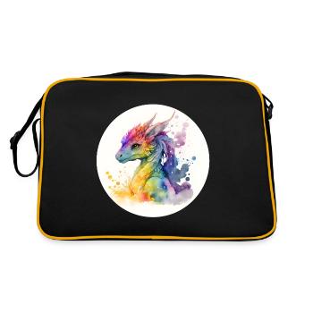 Animal dragon fantasy et mignon - Sac Retro - noir/or - Dos