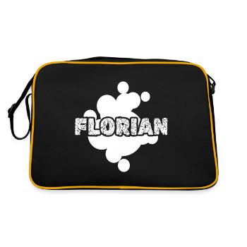Gift for Florian - Retro Bag - black/gold - Back