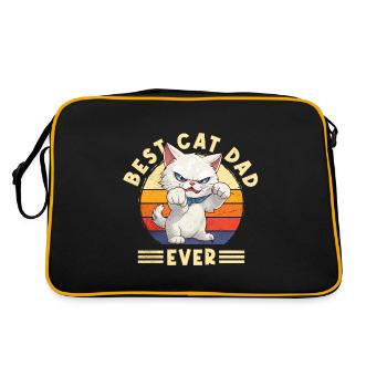 Cat Best Cat Dad Ever Cat Daddy Funny Saying - Retro Bag - black/gold - Back