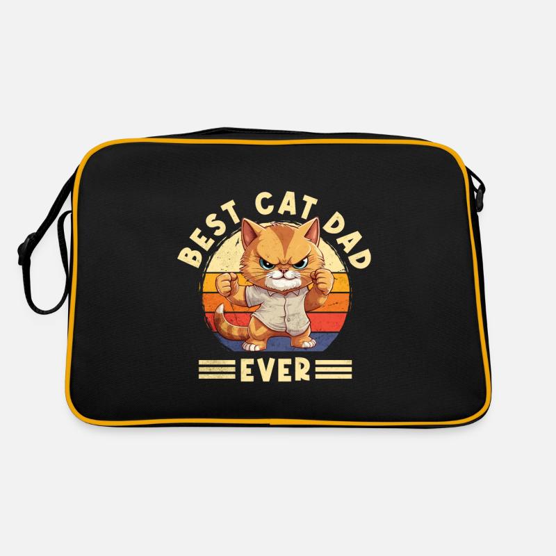 Cat Best Cat Dad Ever Cat Dad Funny Saying Retro Bag