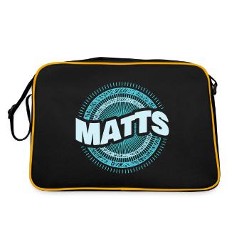 Geschenkidee Matts - Retro Tasche - Schwarz/Gold - Hinten