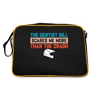 Motocross Funny Saying Dentist Bill Dirtbike - Retro Tasche - Schwarz/Gold - Hinten