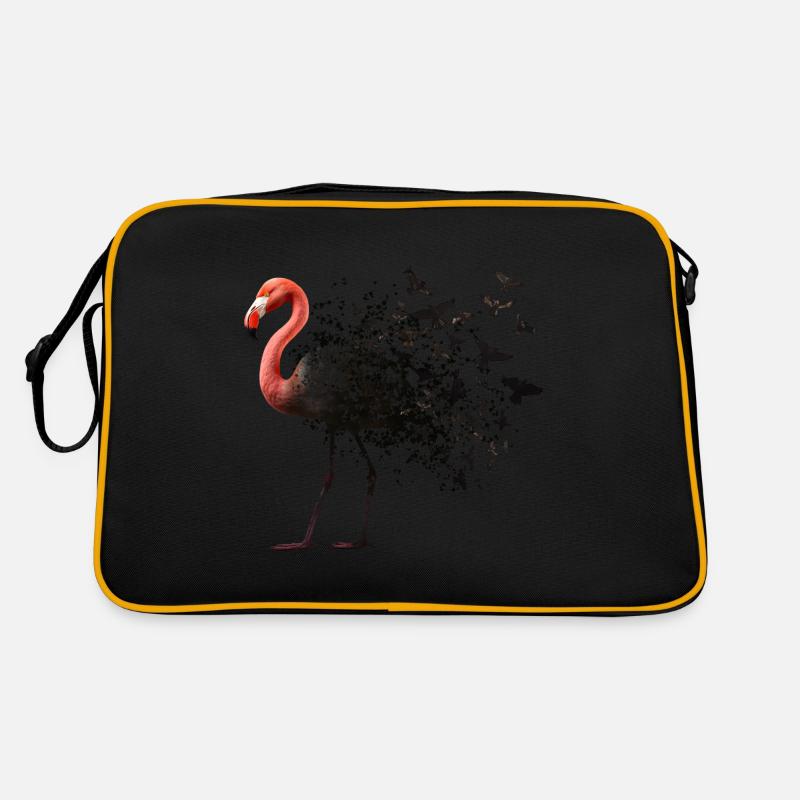 Flamingo - Retro Tasche - Schwarz/Gold
