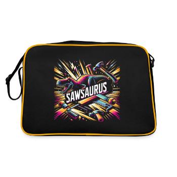 Sawsaurus 7 - Retro Tasche - Schwarz/Gold - Hinten