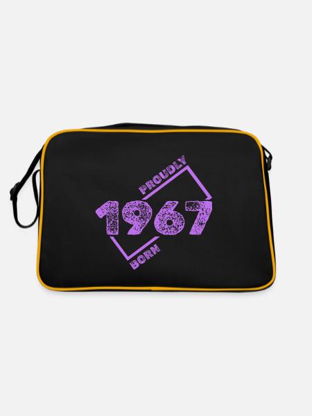 Geboren 1967 - Retro Tasche - Schwarz/Gold - Hinten