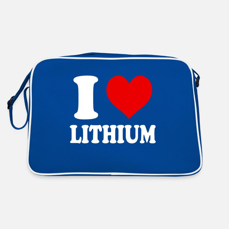Ich liebe Lithium Herz Lustig Witzig Retro Tasche
